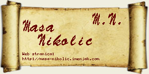 Maša Nikolić vizit kartica